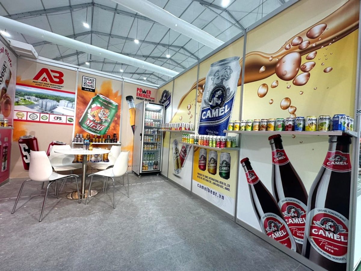 Bên trong gian hàng của A&B Vietnam tại hội chợ Gulfood, Dubai Bên trong gian hàng của A&B Vietnam tại hội chợ Gulfood, Dubai